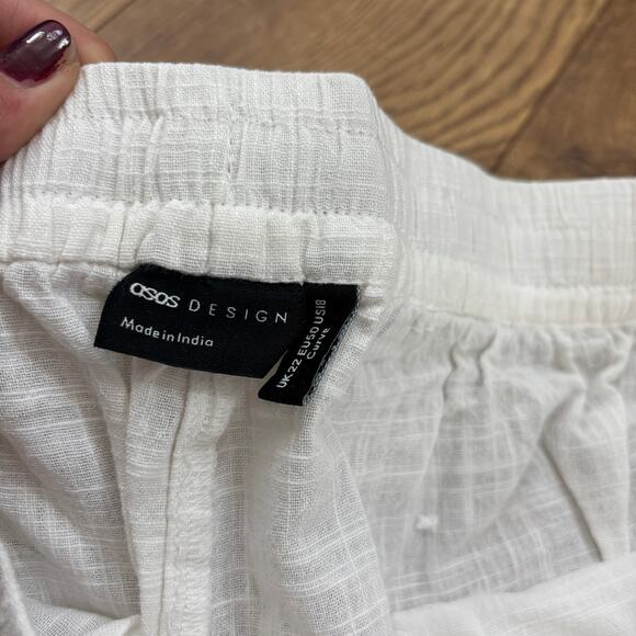 NEW ASOS DESIGN curve textured beach short in white 100% Cotton 18 - Picture 6 of 10